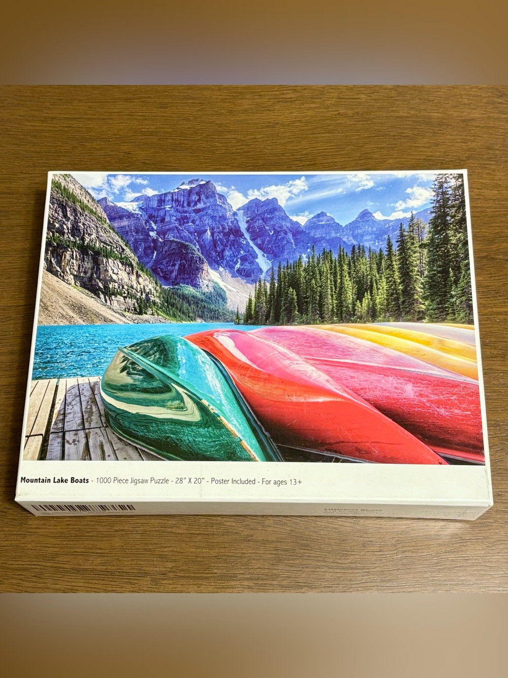 NEW Mountain Lake Canoes 1000 Piece Jigsaw Puzzle 20” x 28” with poster